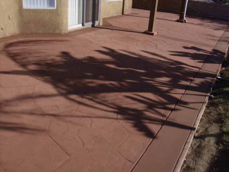 Stamped and colored decorative concrete surface